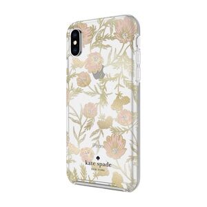 kate spade Clear Floral iPhone Case with Pink and Gold Accents
